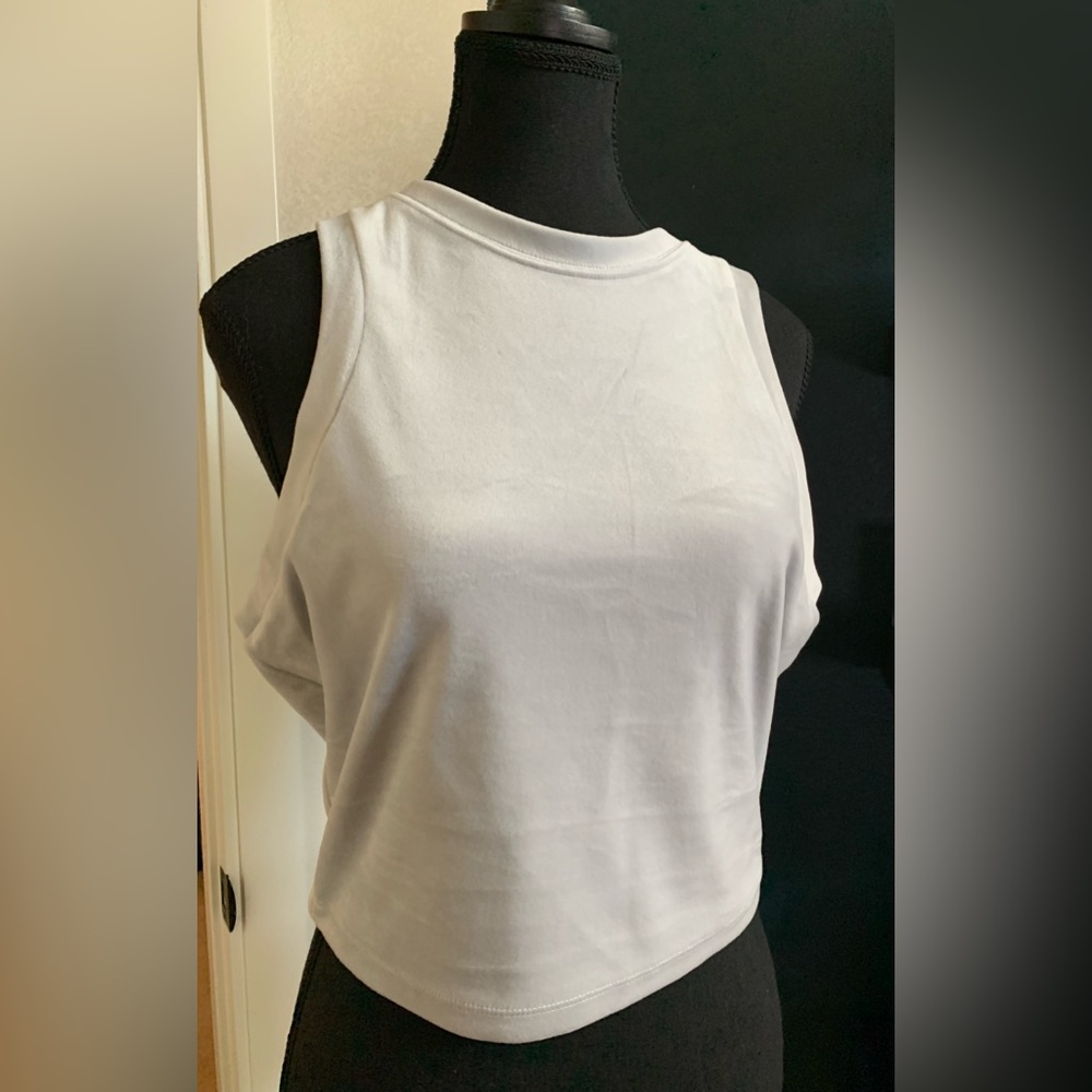 NWT Gianni Bini Knit Alli Velour Tank Top - size L - color gunmetal - Picture 1 of 3
